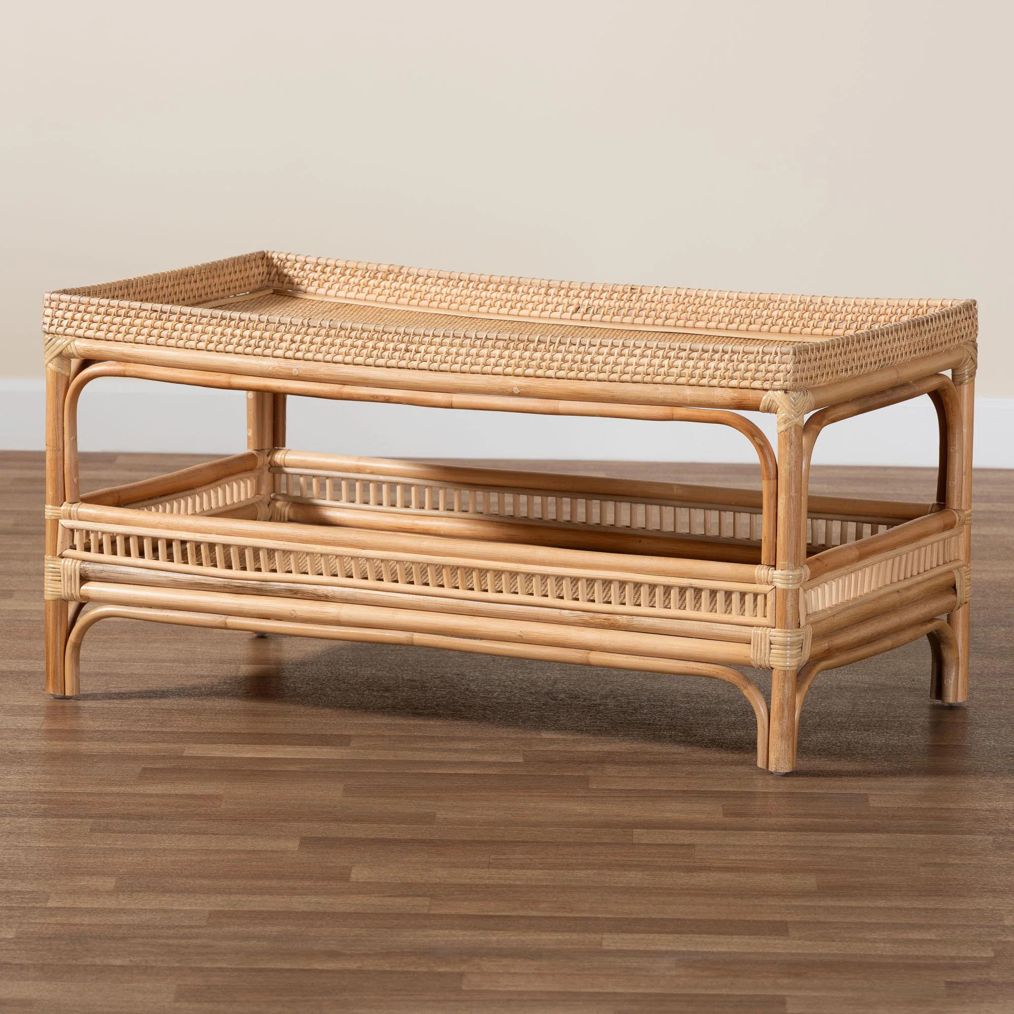 Bartolome Bali & Pari Lombok Modern Bohemian Natural Rattan Coffee Table | Wayfair North America