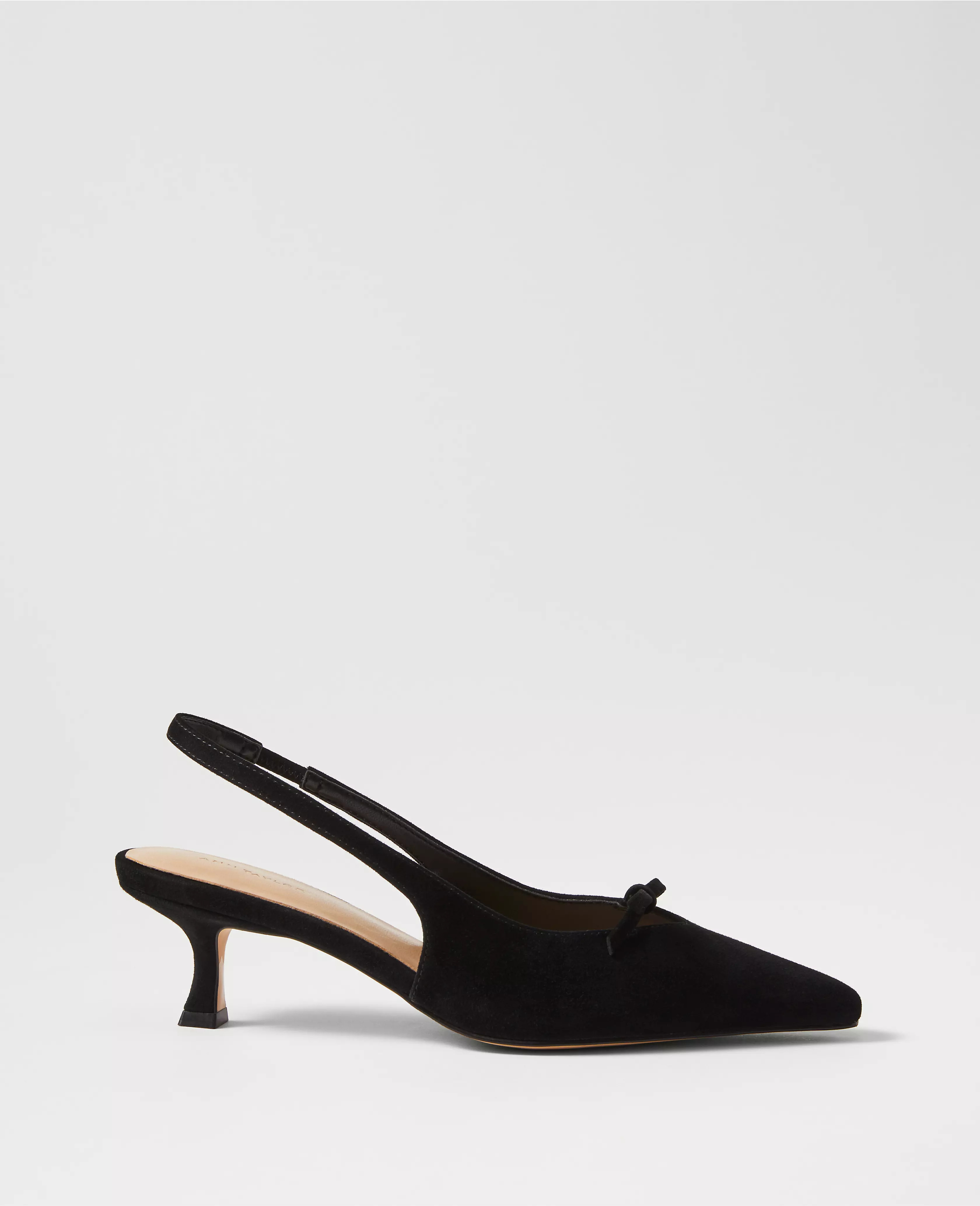Bow Suede Slingback Pumps | Ann Taylor