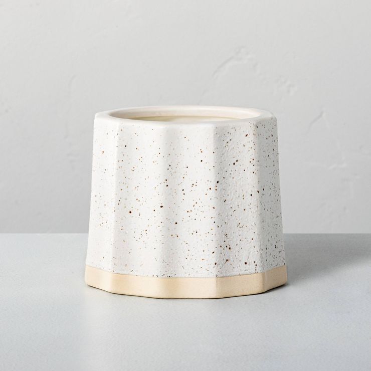 11oz Meadow Wide Fluted Speckled Ceramic Seasonal Candle - Hearth &#38; Hand&#8482; with Magnolia | Target