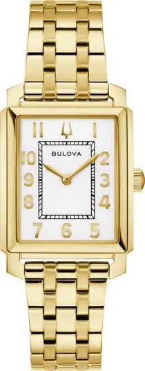 BULOVA Sutton Rectangular Bracelet Watch, 25mm x 37mm | Nordstrom | Nordstrom