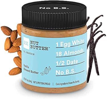 RX Nut Butter, Vanilla Almond Butter, 10oz Jar, Pack of 2, Keto Snack, Gluten Free | Amazon (US)