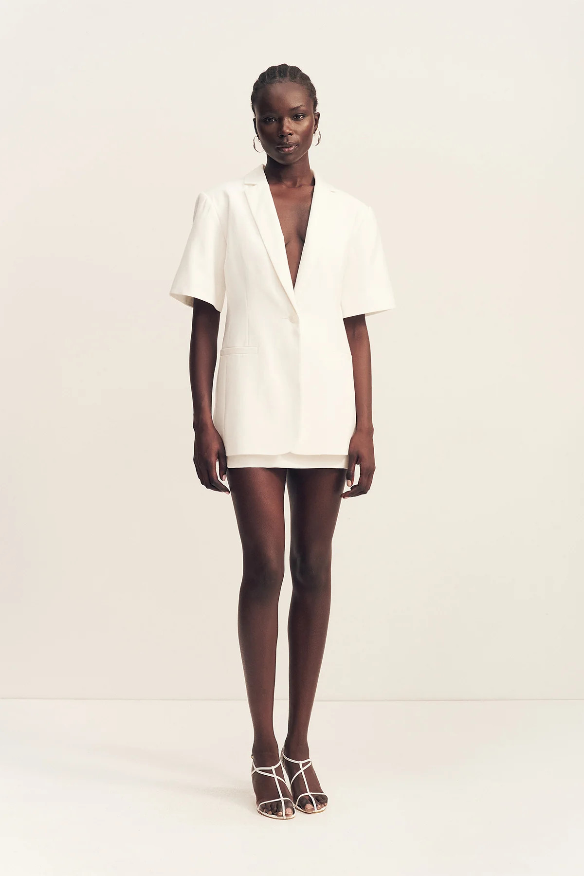 Felix Short Sleeve Blazer | Coconut | Outerwear | Shona Joy | Shona Joy