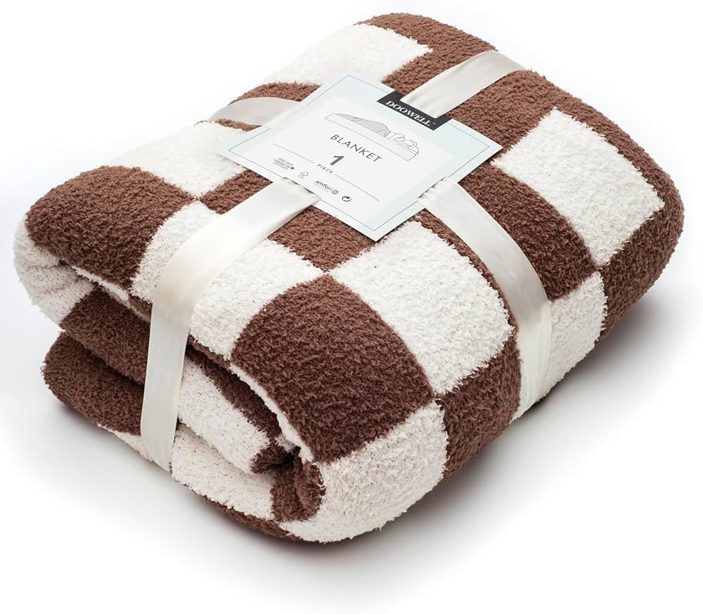DOOWELL Checkered Blanket Throw Soft Knit Blanket with Checkerboard Grid Pattern for Couch Sofa B... | Amazon (US)