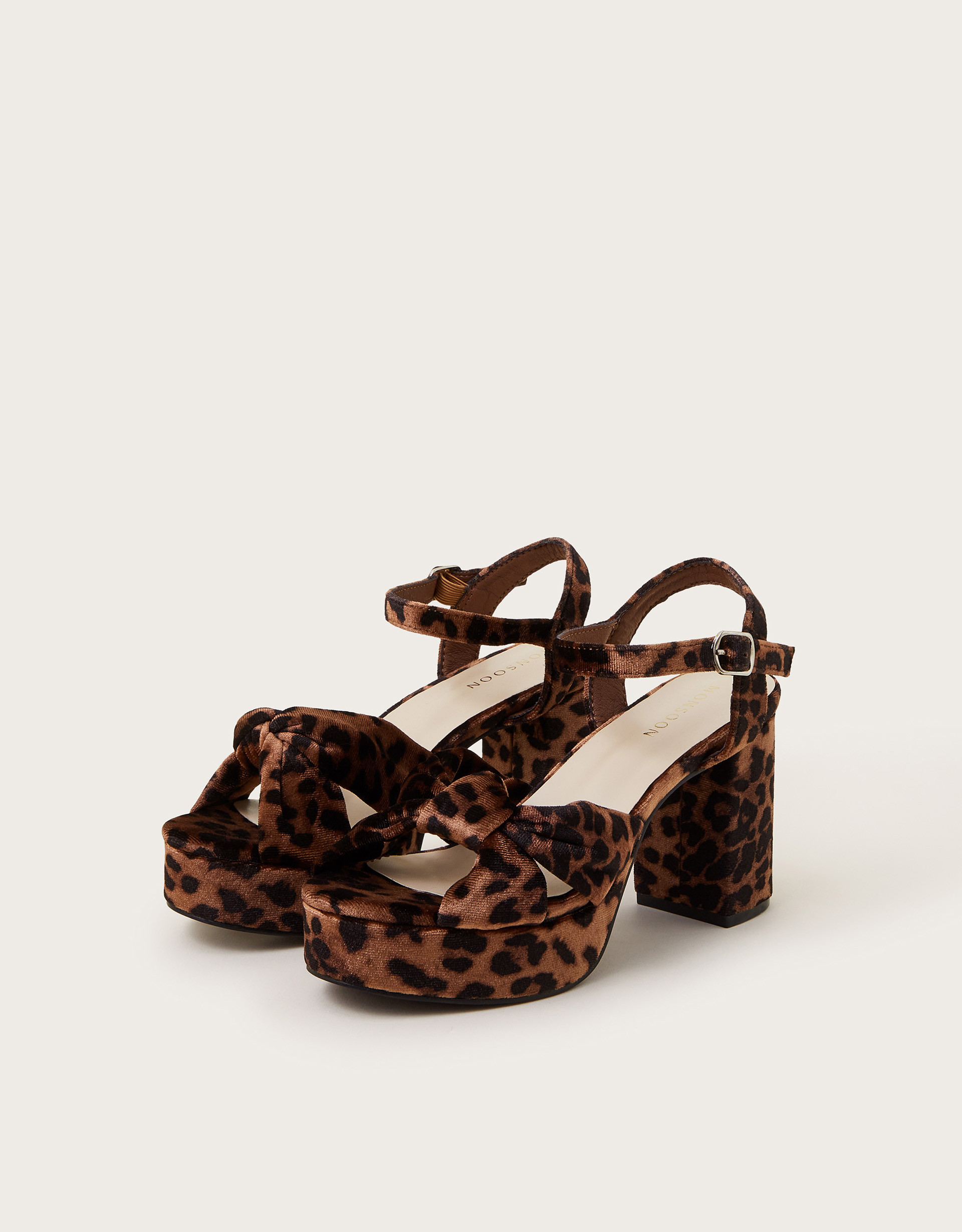 Mara Leopard Print Platform Heels Multi | Monsoon (UK)