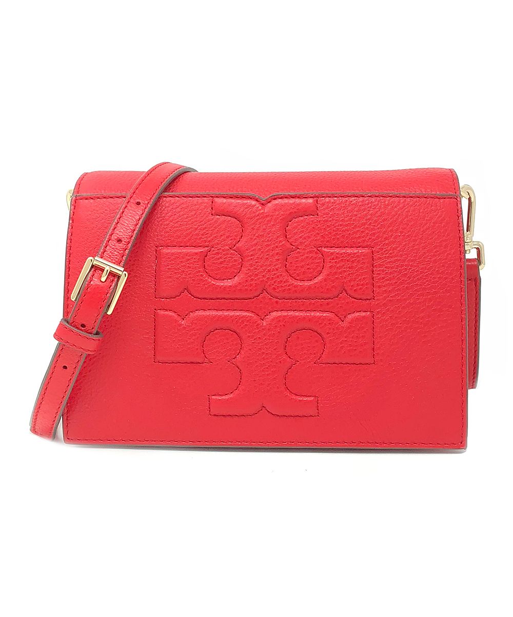 Tory Burch Women's Handbags Liberty - Liberty Red Bombe 'T' Leather Combo Crossbody Bag | Zulily