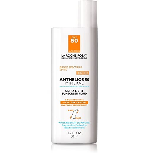 La Roche-Posay Anthelios Tinted Mineral Ultra-Light Fluid Broad Spectrum SPF 50, Face Sunscreen w... | Amazon (US)