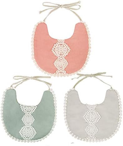 Baby Bib For Girls,Reversible Waterproof Handmade Natural Cotton Baby Drool Bib 0-12 months 3 Pac... | Amazon (US)