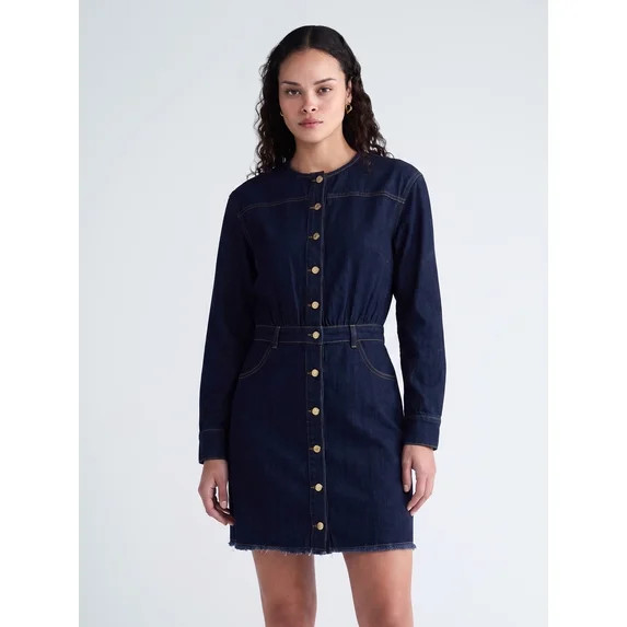 Scoop Women's and Women's Plus Mini Button Front Dress, Sizes XS-4X | Walmart (US)