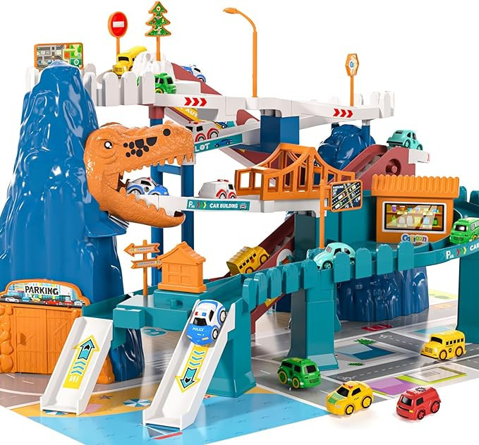 TEMI Boys Race Track Car Garage Parking Adventure Toy Gifts 3 4 5 6 7 8 9 Years Old Boys Girls To... | Amazon (US)