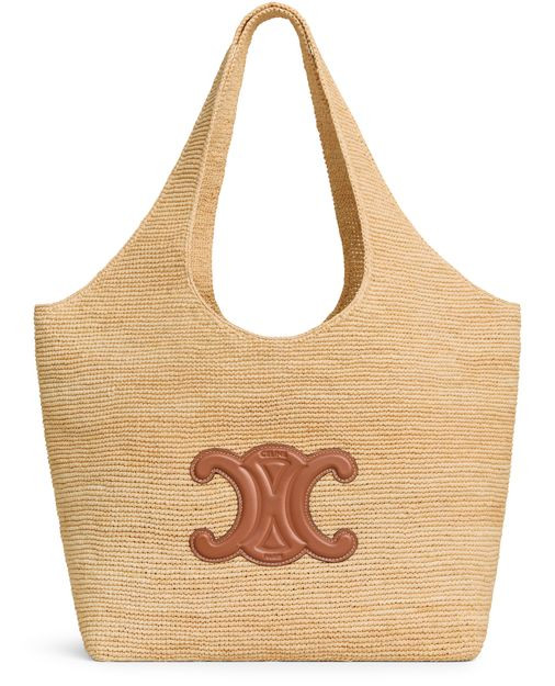 Celine classic panier shopper cabas in raffia and calfskin - CELINE | 24S (APAC/EU)