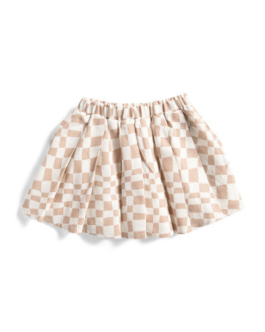 Girls Linen Blend Check Pleated Skirt | TJ Maxx