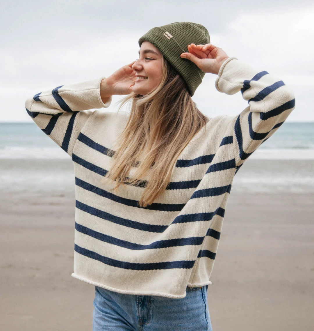 Offshore Oversized Striped Knitted Jumper | Rapanui Clothing