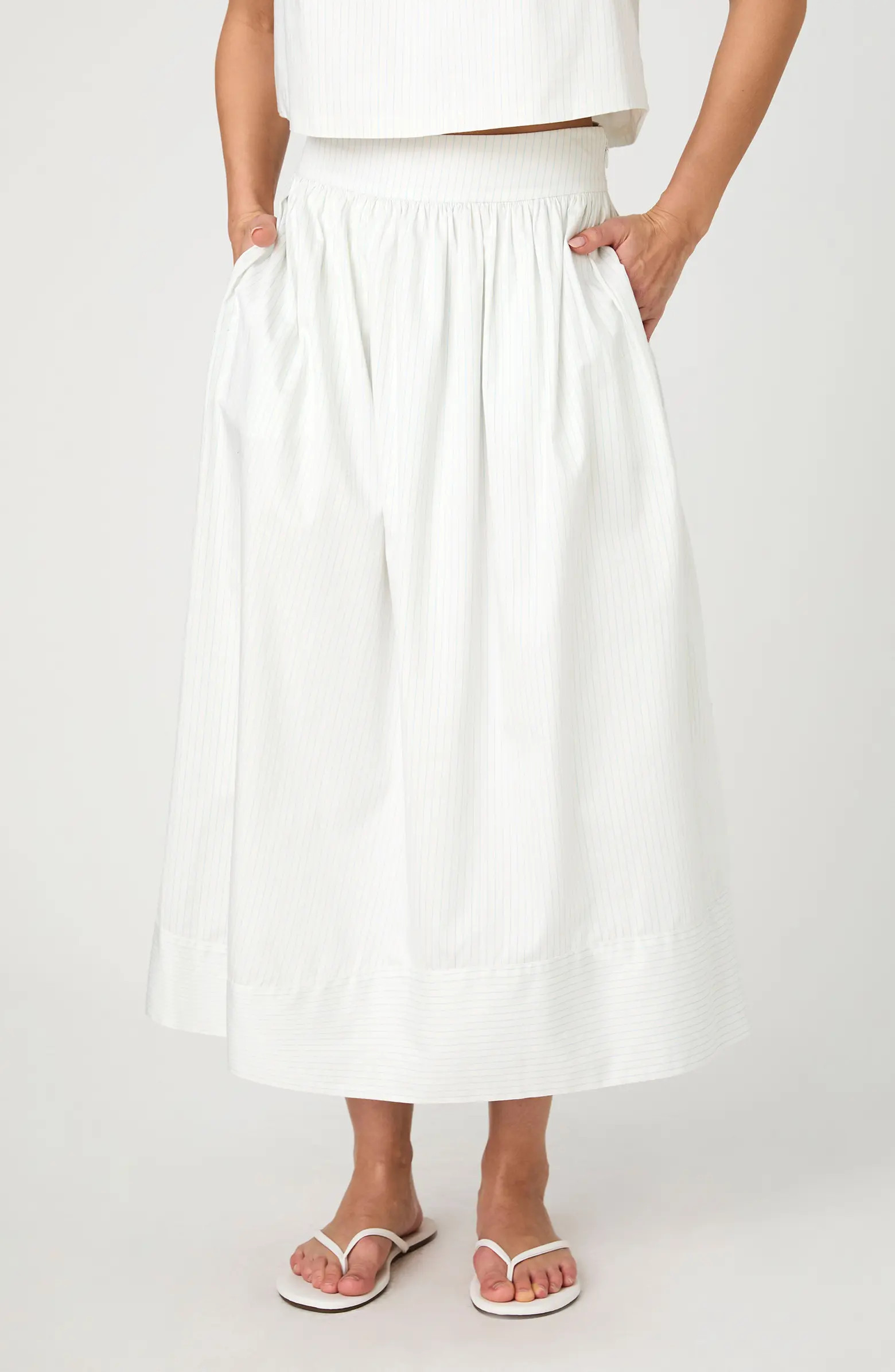 Pinstripe Cotton Poplin Skirt | Nordstrom