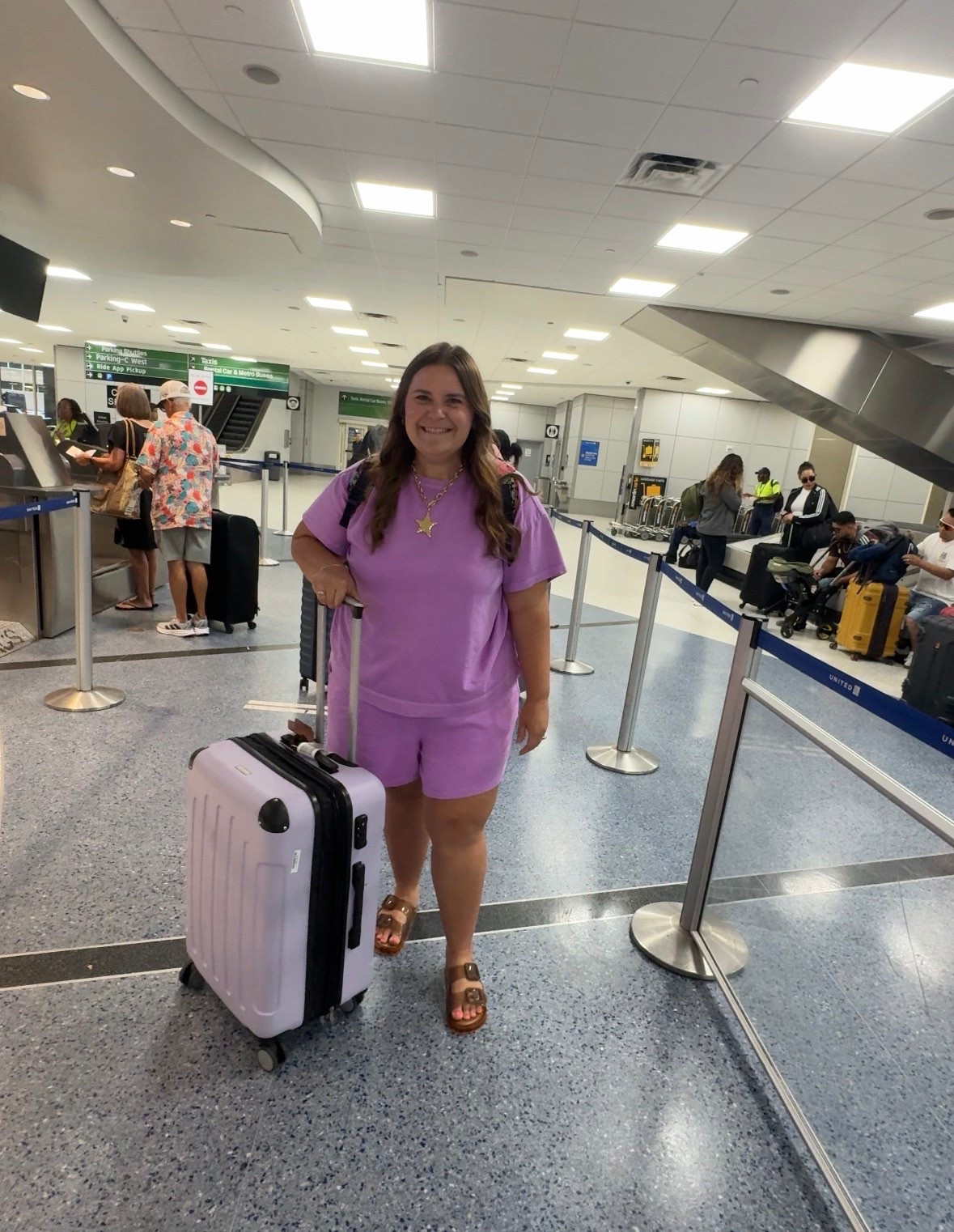 Travel day calls for a comfy airport outfit. I’m 5’1 and a size 16 wearing an xl in these old navy purple shorts and an xxl in the top for an oversized fit.

#LTKootd #LTKMidsize #LTKPlusSize