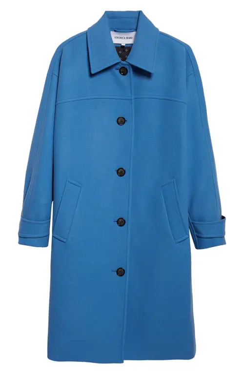 Veronica Beard Laurent Wool Blend Dickey Coat in Blue Jasper at Nordstrom, Size Medium | Nordstrom