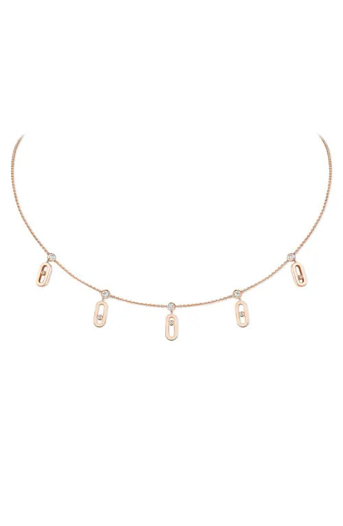 Messika Move Uno Tassel Choker Necklace in Pink Gold at Nordstrom | Nordstrom