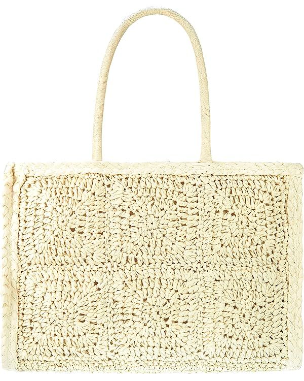 Handwoven Straw Vintage Purse Bag Bohemian Large Straw Beach Bag Chic Casual Handbag Shoulder Bag... | Amazon (US)