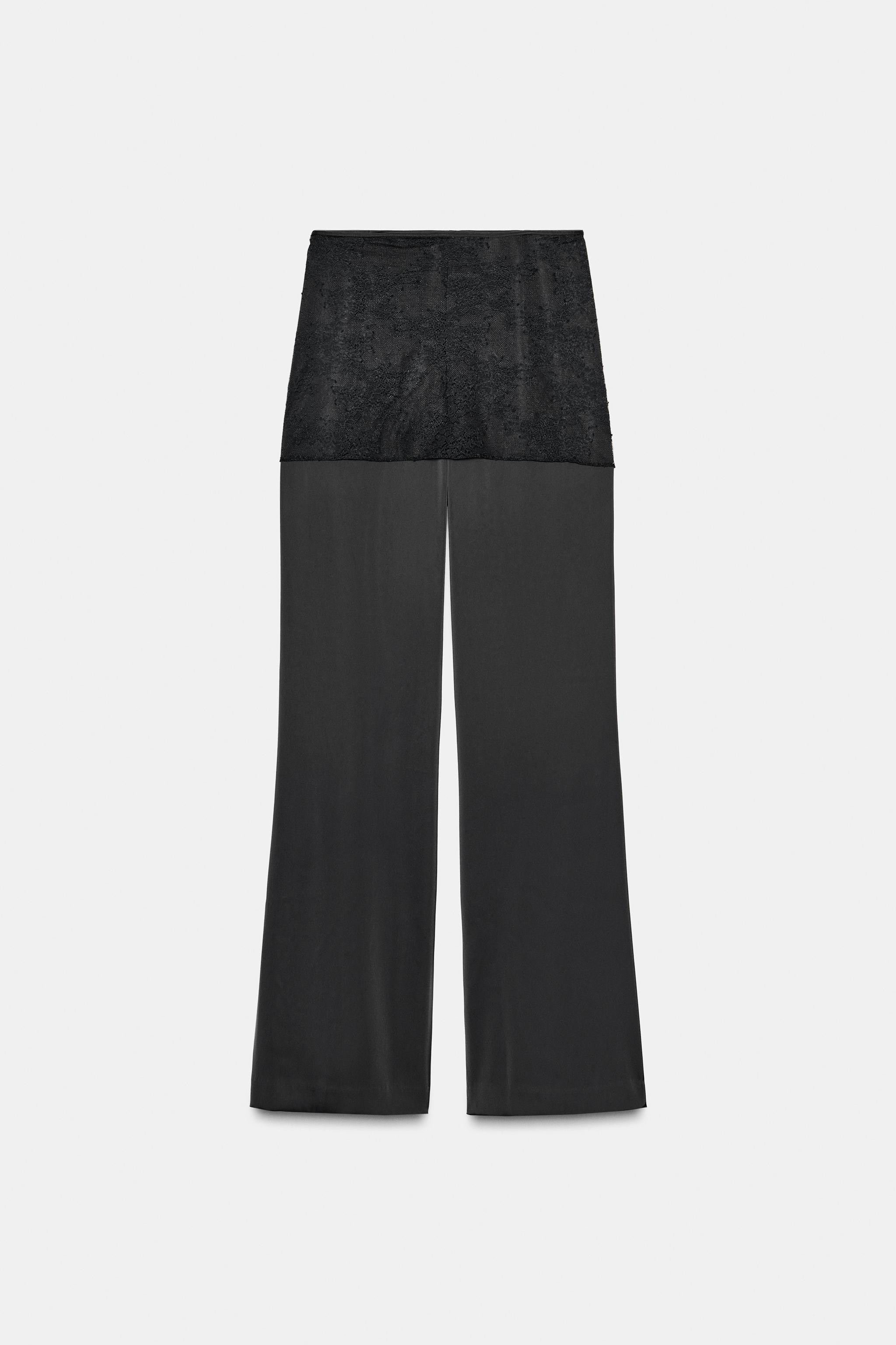 SATIN PAREO LACE TROUSERS | Zara AU