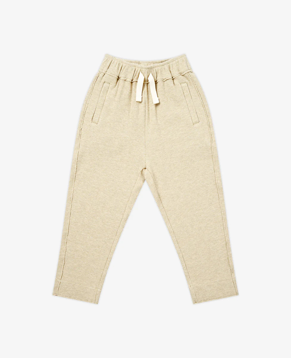 Raw Edge Waffle Knit Joggers - Oat | Petite Revery