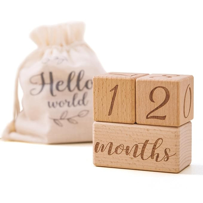 Monthly Baby Milestone Blocks Set of 3 Baby Age Blocks for Monthly Milestone Baby Age Milestone S... | Amazon (US)