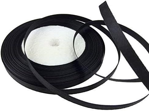 Solid Color Satin Ribbon 1/4",25yds (Black) | Amazon (US)
