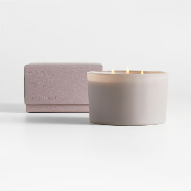 Monochrome No. 12 Amethyst 3-Wick Candle - Black Plum, Lavender and Eucalyptus + Reviews | Crate ... | Crate & Barrel