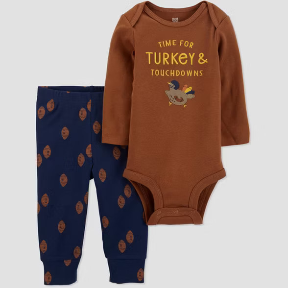 Baby Boys' 2pc 'Turkey and Touchdowns' Thanksgiving Top and Bottom Set - Just One You® made by c... | Target
