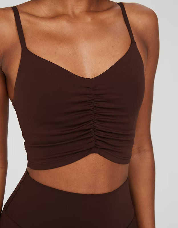 OFFLINE By Aerie Real Me Ruched Longline Sports Bra | Aerie