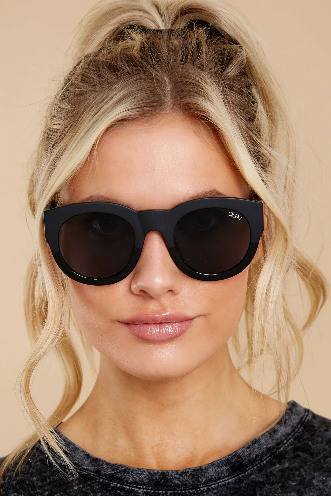 Quay Australia If Only Black Sunglasses | Red Dress 