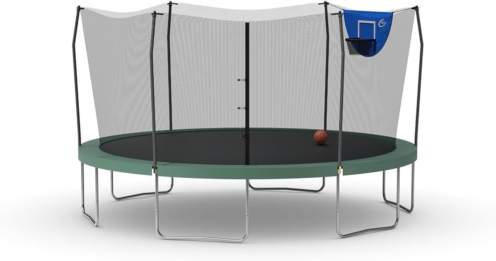 SKYWALKER TRAMPOLINES Jump N' Dunk 8 FT, 12 FT, 15 FT, Round Outdoor Trampoline for Kids with Enc... | Amazon (US)