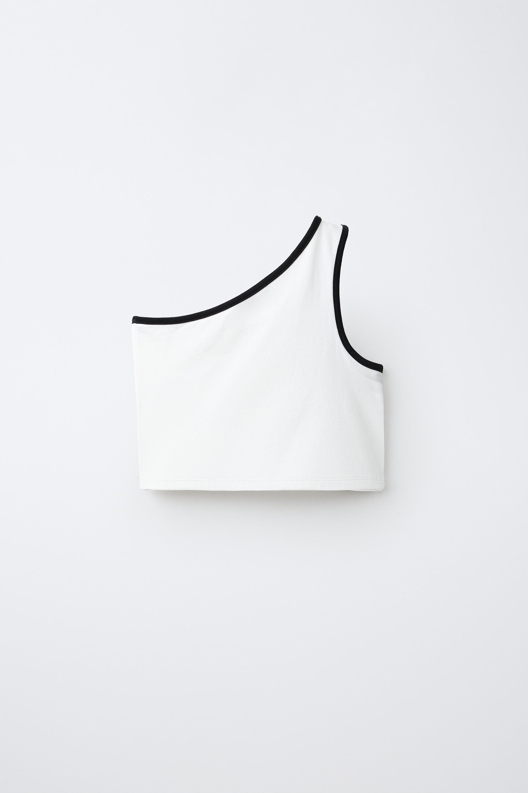 ASYMMETRIC CONTRAST TRIM TOP | Zara US