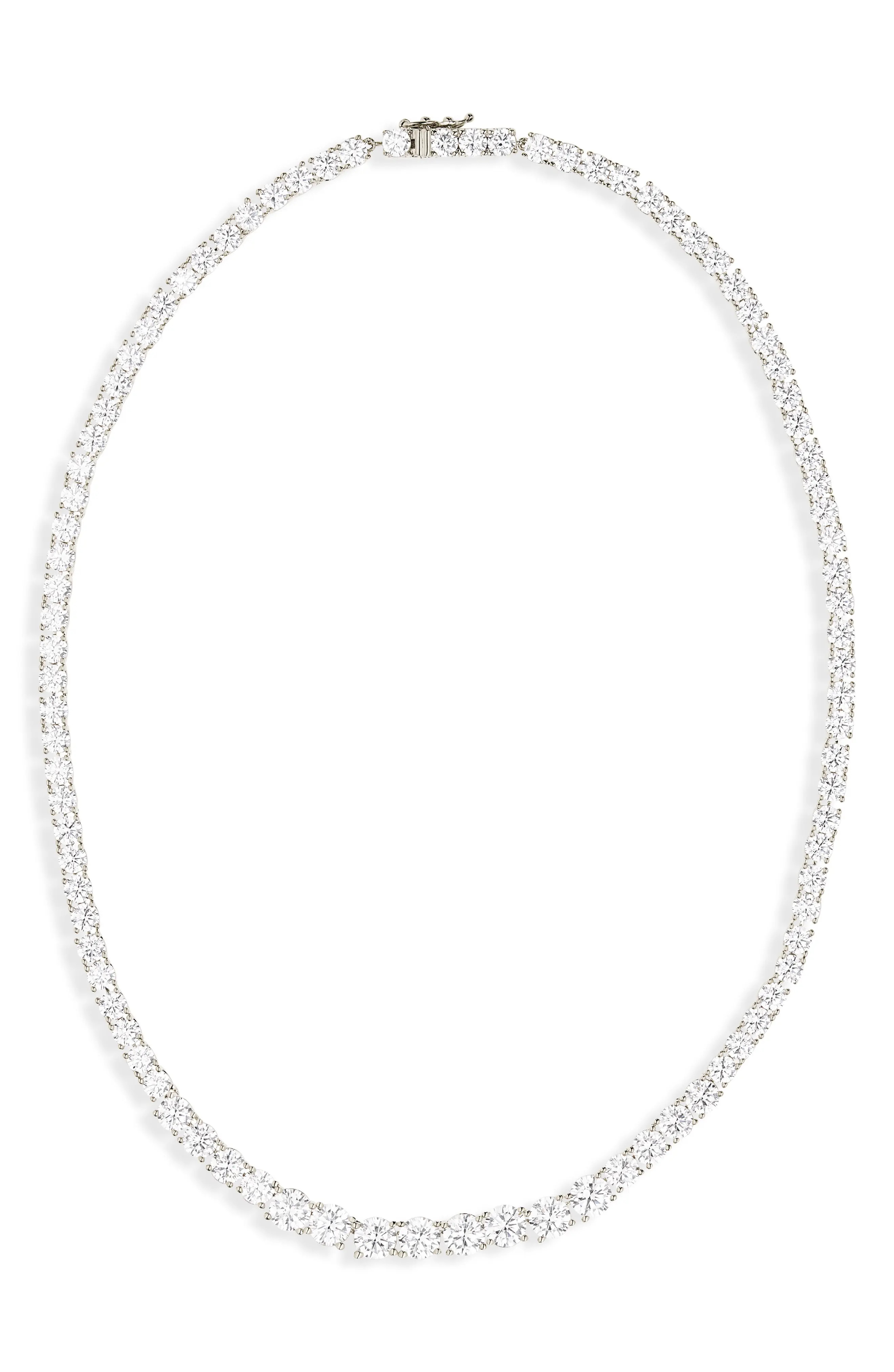 Graduated Cubic Zirconia Tennis Necklace | Nordstrom | Nordstrom