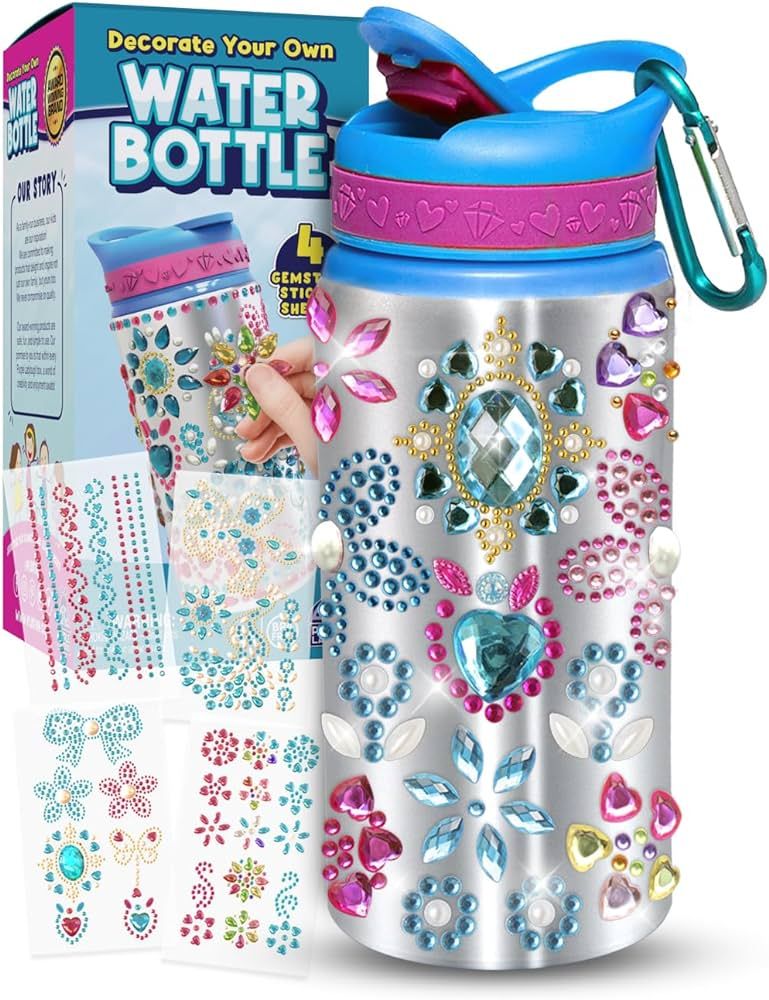 PURPLE LADYBUG Decorate Your Own Water Bottle for Girls - Great 6 Year Old Girl Birthday Gift Ide... | Amazon (US)