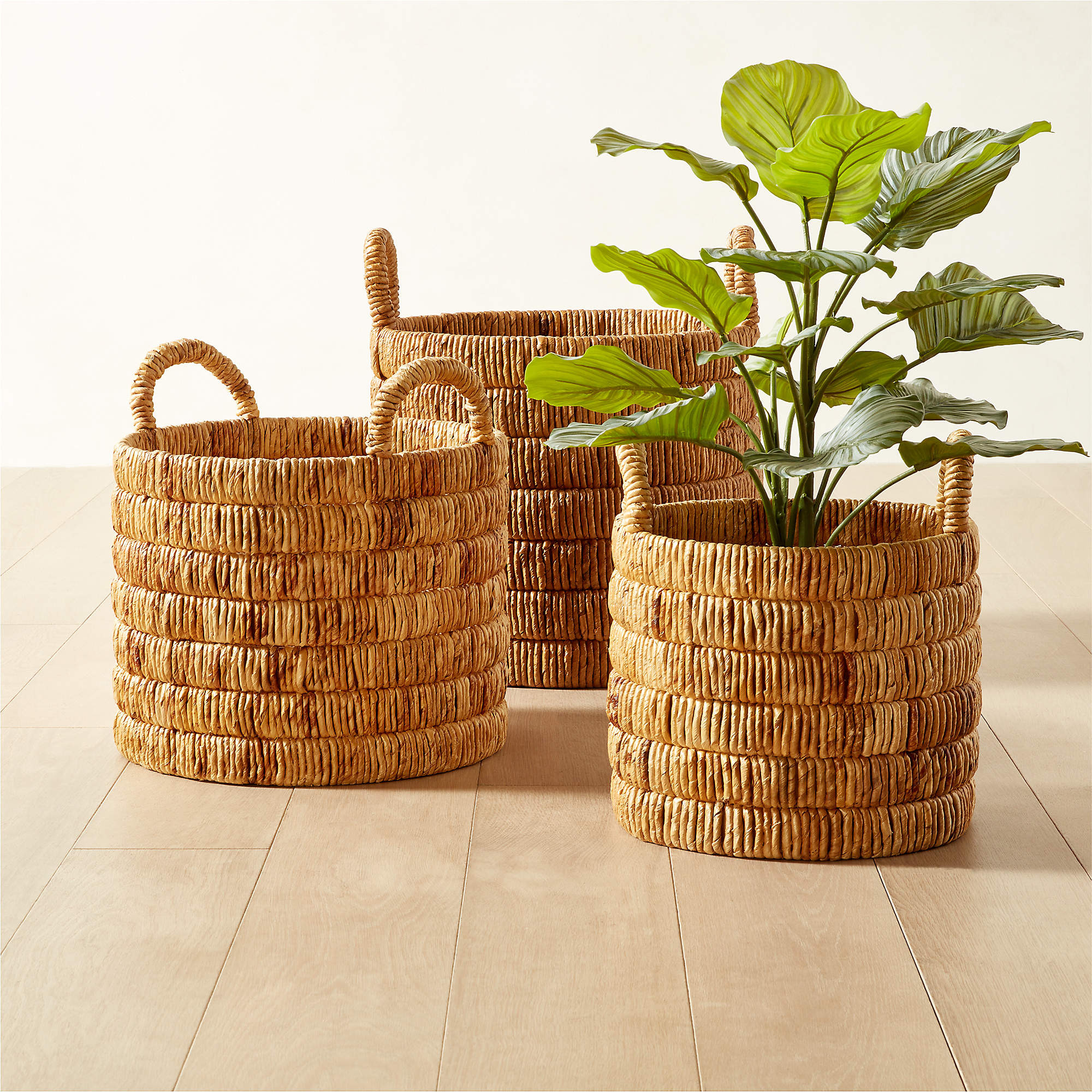 Milos Modern Handwoven Decorative Storage Basket Large + Reviews | CB2 | CB2