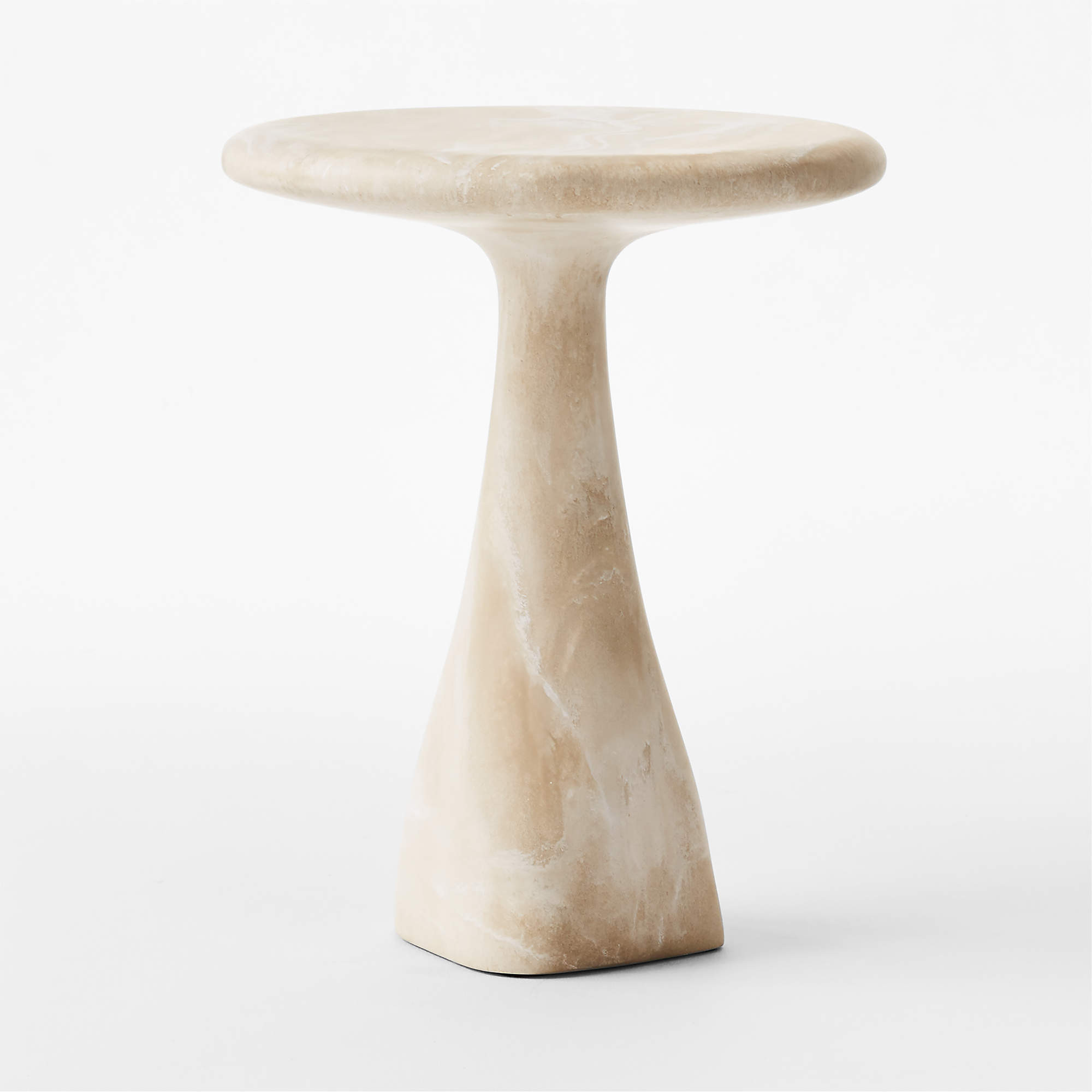 Espira Round Cream Marbled Resin Side Table + Reviews | CB2 | CB2