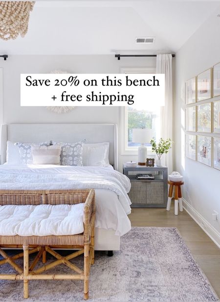 Snag my best selling bedroom bench for 20% off AND free shipping!! Such a pretty piece! 

#bedroomdecor #homedecor

#LTKhome #LTKsalealert