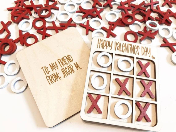 Valentine's Day Wooden Tic Tac Toe Board Game | Etsy | Etsy (US)