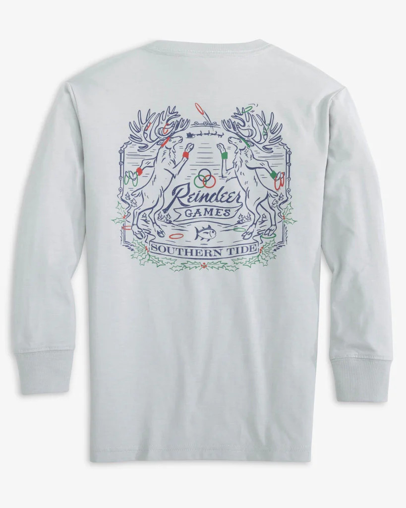Youth Heather Reindeer Games Long Sleeve T-shirt | Southern Tide