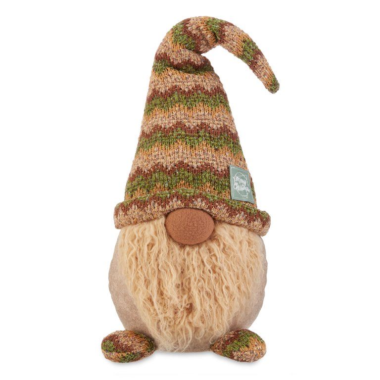 Holiday Time Green/Brown Knit Christmas Gnome, Tabletop Decoration, 18 Inch | Walmart (US)