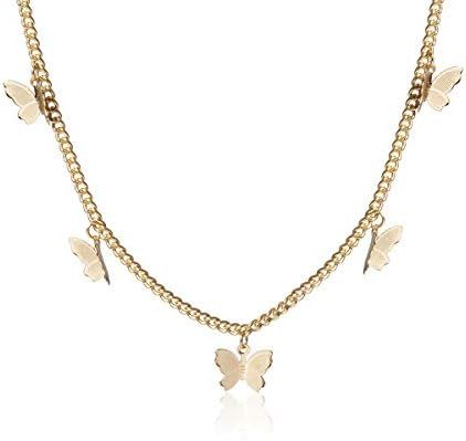 Kercisbeauty Gold Butterfly Necklace for Women Ladies Girls Gift Her Jewelry Butterfly Choker(Gol... | Amazon (US)