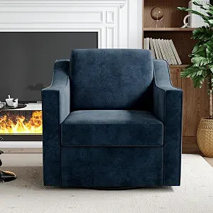 Swivel Accent Chair, Modern Round Barrel Arm Chair for Living Room, Bedroom, Comfy Club Reading C... | Amazon (US)