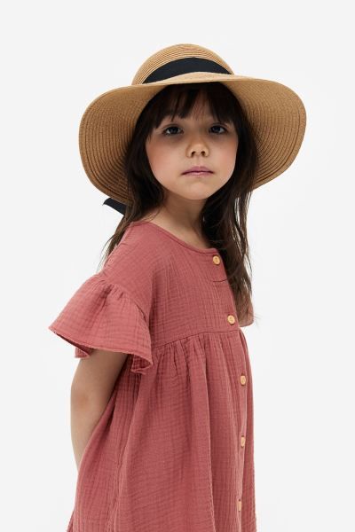 Flutter-sleeved Double-weave Dress | H&M (US + CA)