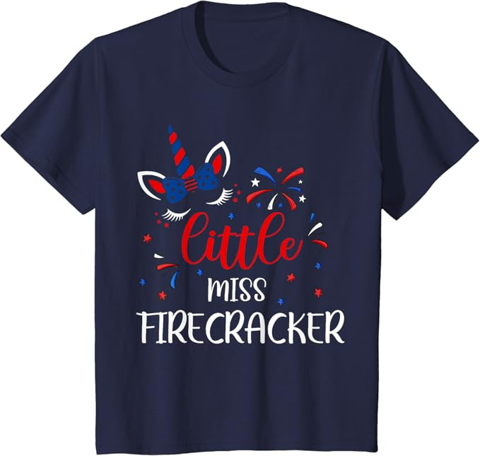 American Girl 4th of July Shirt Little Miss Firecracker USA T-Shirt | Amazon (US)