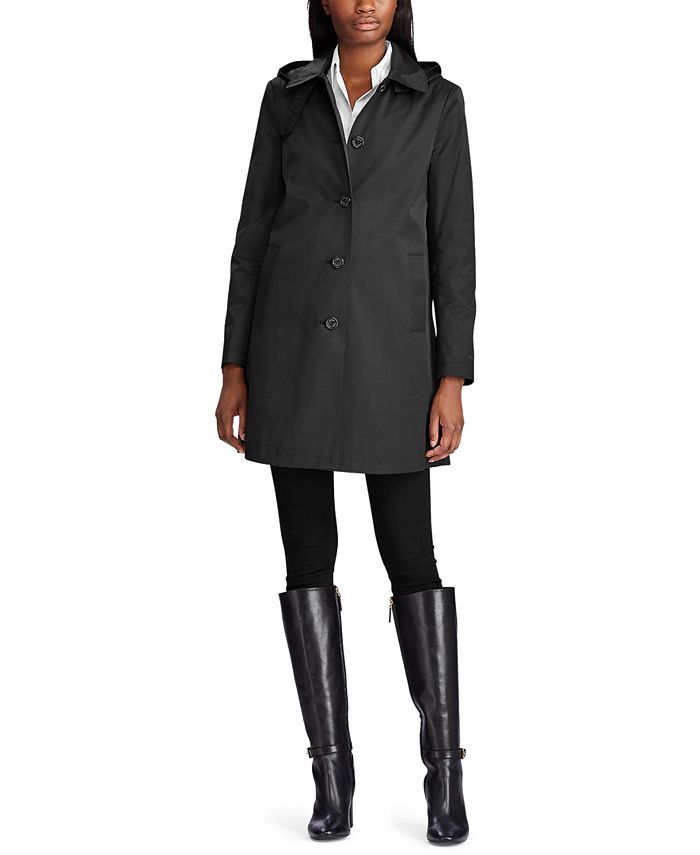 Lauren Ralph Lauren Women's Hooded Raincoat, Created for Macy's & Reviews - Coats & Jackets - Wom... | Macys (US)