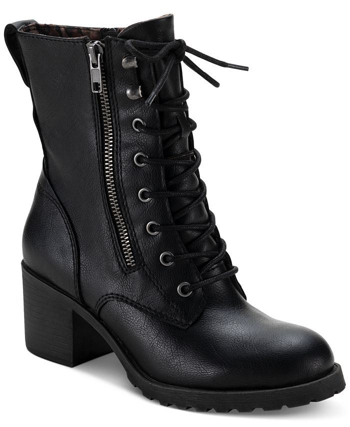 Sun + Stone Sloanie Lace-Up Lug Sole Hiker Booties, Created for Macy's & Reviews - Boots - Shoes ... | Macys (US)