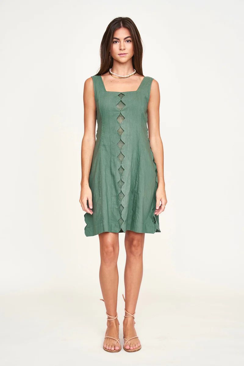 Barcelona Short Dress in Laurel | MIRTH