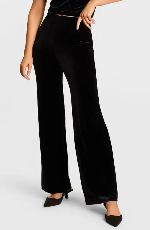 Commando Velvet Wide Leg Pants in Black at Nordstrom, Size X-Small | Nordstrom