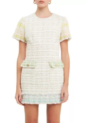 Endless Rose Women's Tweed Colorblock Mini Dress | Belk