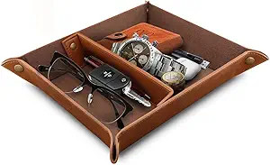 Londo Leather Tray Organizer - Practical Storage Box for Wallets, Watches, Keys, Coins, Cell Phon... | Amazon (US)