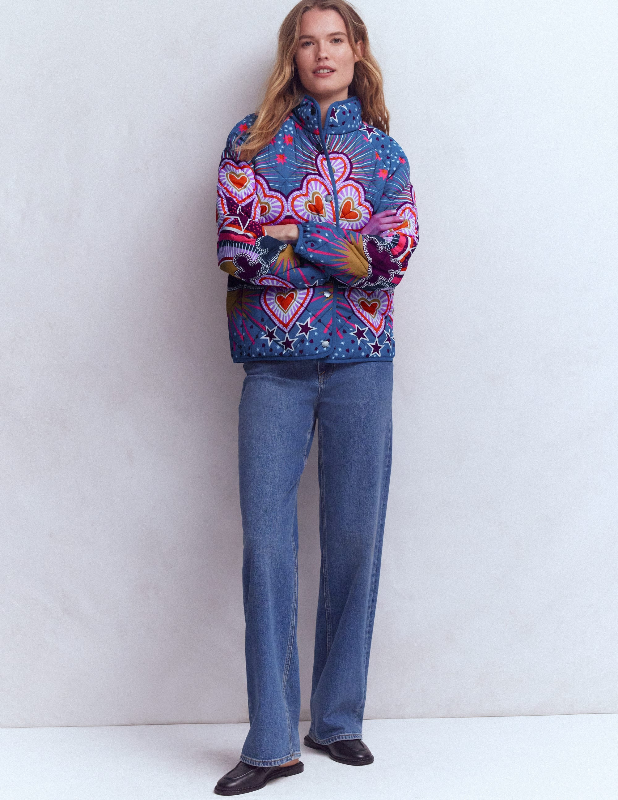 Printed Quilted Jacket-Multi, Conversational | Boden (US)